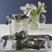 Duval Champagne Bucket, Black Stone Handles - Wine Bucket Detail | Bone & Brass