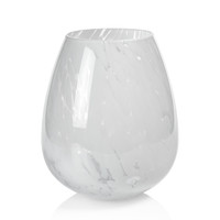 Laval White Confetti Glass Vase, Large | Bone & Brass