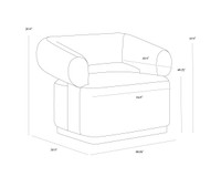 Aggie Swivel Milliken Cognac / Rhea Light Barley Lounge Chair