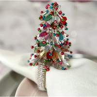 Christmas Tree Napkin Ring, Set of 4 - Ring Side View | Bone & Brass