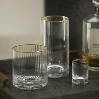 Radiant Rocks Glass Gold Rim, Set 6 - Glass Close Up | Bone & Brass