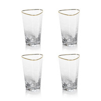 Kamarone Triangular Highball Glasses Gold Rim, Set 4 - Glass Close Up | Bone & Brass