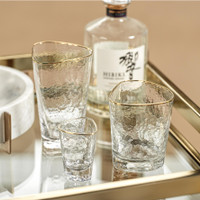 Kamarone Triangular Highball Glasses Gold Rim, Set 4 - Glass Detail | Bone & Brass