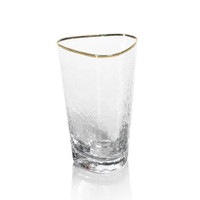Kamarone Triangular Highball Glasses Gold Rim, Set 4 | Bone & Brass