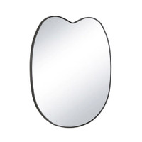 Mela Metal Mirror with a natural brass steel frame and unique organic, contemporary silhouette.