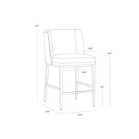 Joplin Cantina Black / Vera White Pepper Counter Stool, view 4