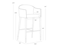 Kylin Barstool Dillon Cream / Bravo Ash