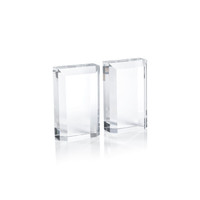 Claire Crystal Glass Bookends, Set of 2 - Side View | Bone & Brass