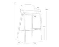 Astra Barstool Cinnamon Brown