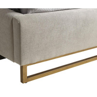 Nevin Polo Club Stone Upholstered King Bed - Bed Headboard Detail | Bone & Brass