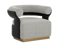 Olida Swivel Helios Check Black / Napa Black Lounge Chair