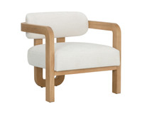 Madrone Rustic Oak - Heather Ivory Tweed Lounge Chair