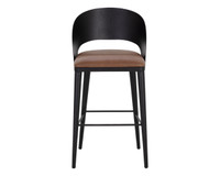 Dezirae Barstool Black - Cognac Leather