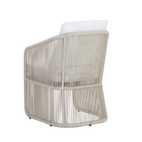 Allariz Greige Rope Outdoor Dining Armchair, view 6