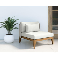 Ibiza Grey Weave & White Outdoor Lounge Chair, view 3