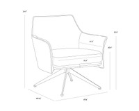 Crosby Swivel Missouri Cognac Leather Lounge Chair
