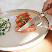 Laguiole 2 Piece Steak Knife Set Opalescence - Knife Detail | Bone & Brass