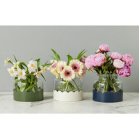 Scalloped Vase Duo, Navy & White - Vase Detail | Bone & Brass