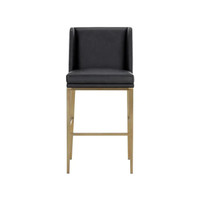 Joplin Barstool - Cantina Black | Vera White Pepper - Stool Detail | Bone & Brass