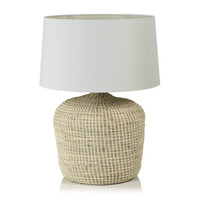 Palm Beach Seagrass Table Lamp | Bone & Brass