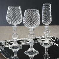 Rialto Twisted Optic Champagne Glasses, Set 4 - Glass Detail | Bone & Brass