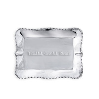 Giftables Pearl Denisse Rectangular Engraved Tray "Thankful, | Bone & Brass