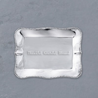 Giftables Pearl Denisse Rectangular Engraved Tray "Thankful, - Tray Top View | Bone & Brass