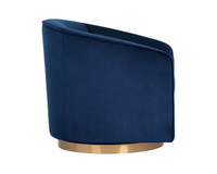 Hazel Swivel Gold - Navy Blue Sky Lounge Chair