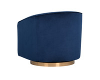 Hazel Swivel Gold - Navy Blue Sky Lounge Chair