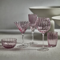 Preston Lavender & White Dot Glass Bowls, Set of 4 - Bowl Detail | Bone & Brass