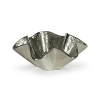 Small Pedicoat Metal Bowl with ruffled edges and a captivating metallic sheen.