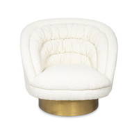Gigi Ivory Boucle Chair - Chair Side View | Bone & Brass