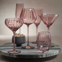 Madden Blush Stemless Glasses, Set 4 - Glass Detail | Bone & Brass