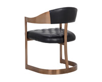 Beaumont Dining Antique Brass - Cantina Black Armchair