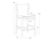 Argus Nubuck Caramel Leather Counter Stool