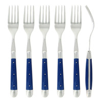 Forge de Laguiole Forks Fabric Series Blue - Fork Detail | Bone & Brass
