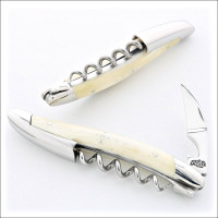 Forge de Laguiole Corkscrew Bone Handle - Corkscrew Side View | Bone & Brass
