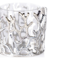 Coral Sea Nickel Hurricane w/ Glass Insert - Hurricane Side View | Bone & Brass