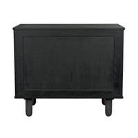 Brook 2 Door Black & Sea Grass Sideboard, solid mahogany with natural sea grass, classic design.