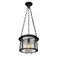 Matte Black Cape Harbor Glass Pendant, view 4