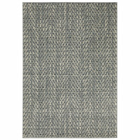 Seneca Blue & Ivory casual polypropylene rug with a modern, organic geometric design.