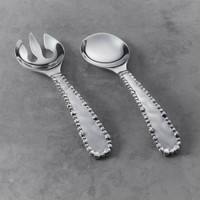 Organic Pearl Small Salad Servers - Handle Detail | Bone & Brass