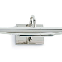 Redford Small Picture Light in polished nickel, 22" wide, with a rotating light source.