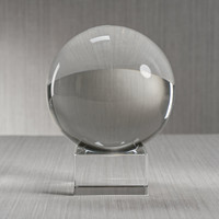 Serenity Decorative Crystal Glass Orb on Base - Close Up | Bone & Brass