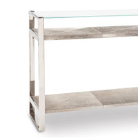 Andres Polished Nickel Hair on Hide Console, view 2