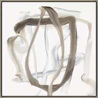 Whirl Giclee Painting by Barclay Butera, a contemporary abstract canvas with hand-embellished silver acrylic.