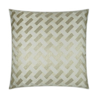 Atlantic Throw Pillow Ivory & Pewter, a 24" square decorative pillow with a geometric chevron pattern.