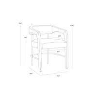 Mavia Dining Ludlow Sesame Leather Armchair, view 4