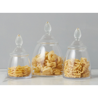 Teardrop Lidded Clear Glass Canisters, view 4