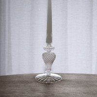 Glass Cambridge Daphne 8.5" Candlestick Holder Set 2 (Clear) - Candlestick Side View | Bone & Brass